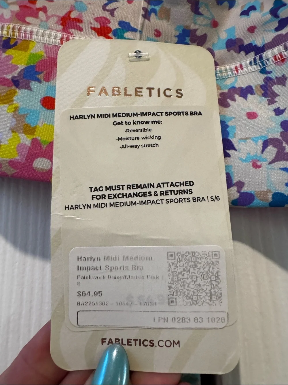 NWT Fabletics Floral Sports Bra